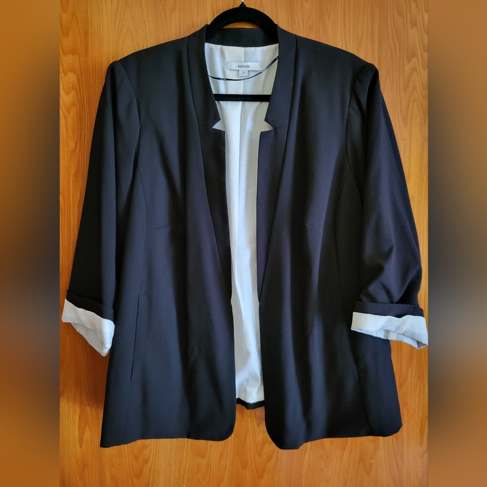 Black Open Front Blazer